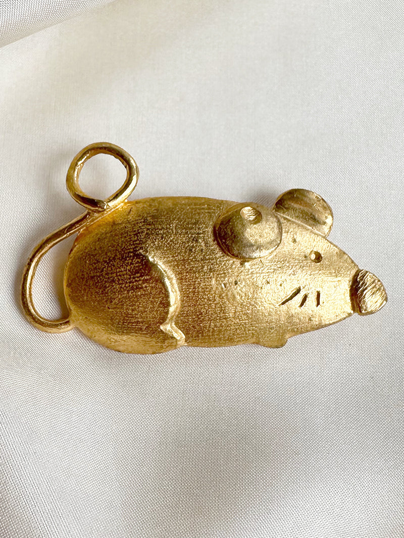 Vergulde muis designer broche