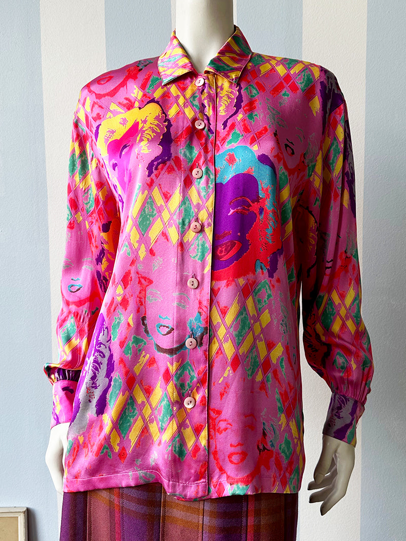Zijden designer blouse met Marilyn Monroe