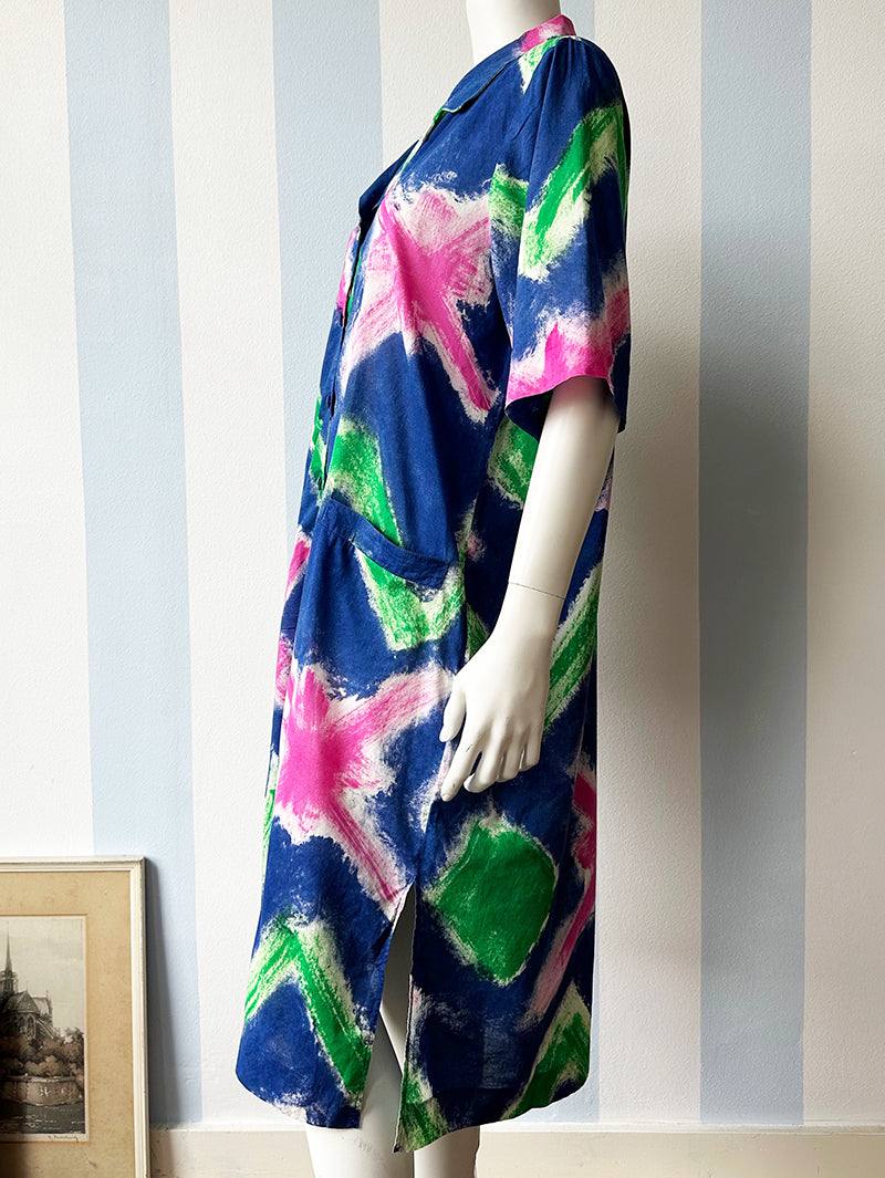 Katoenen designer doorknoopjurk
