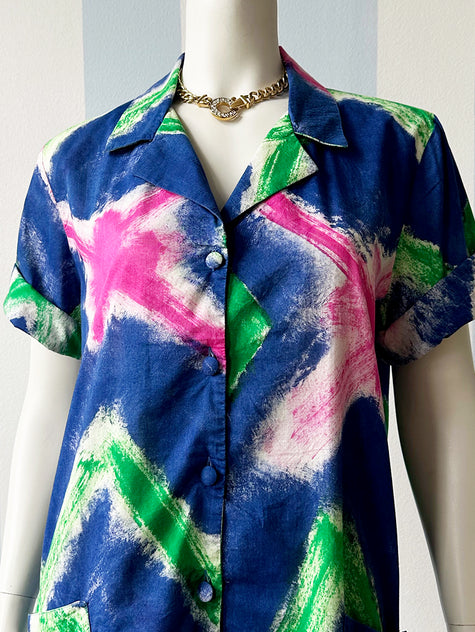 Katoenen designer doorknoopjurk