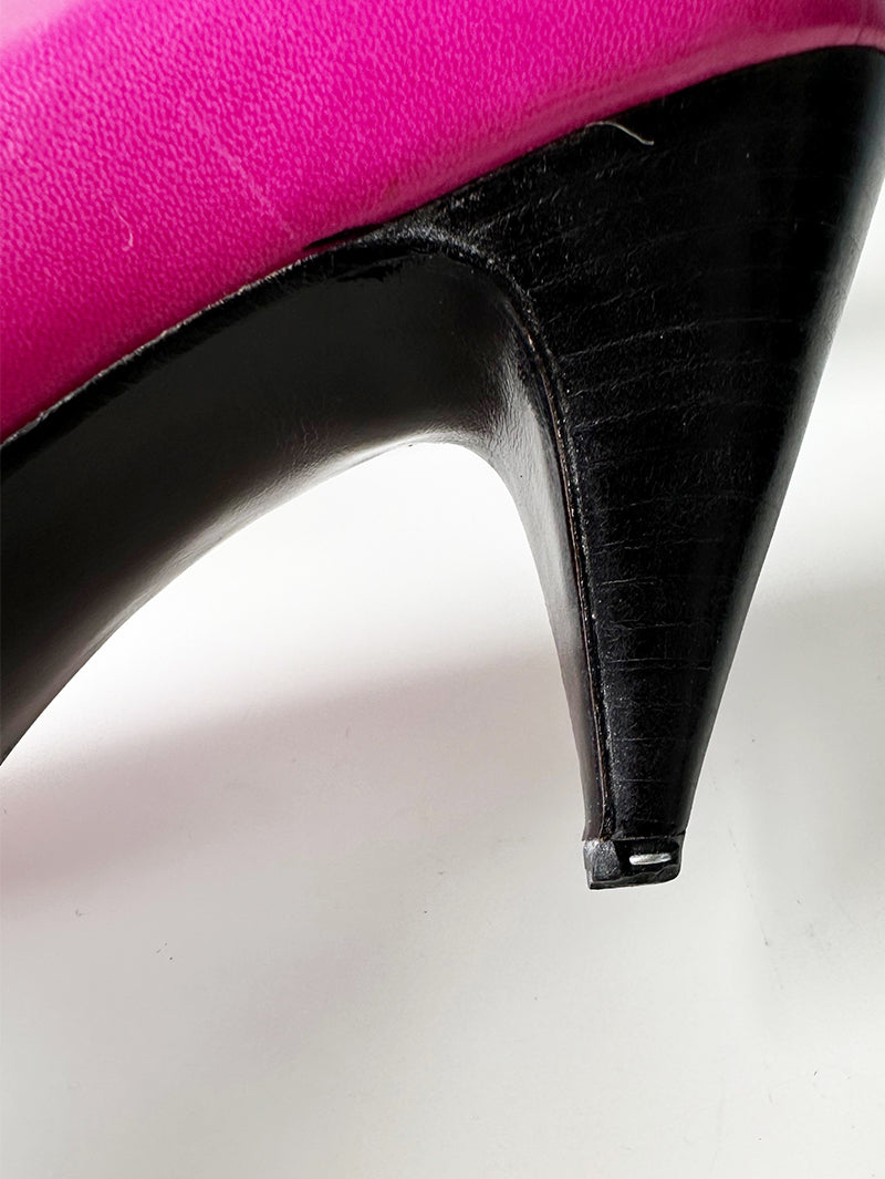 Roze leren designer pumps | 39