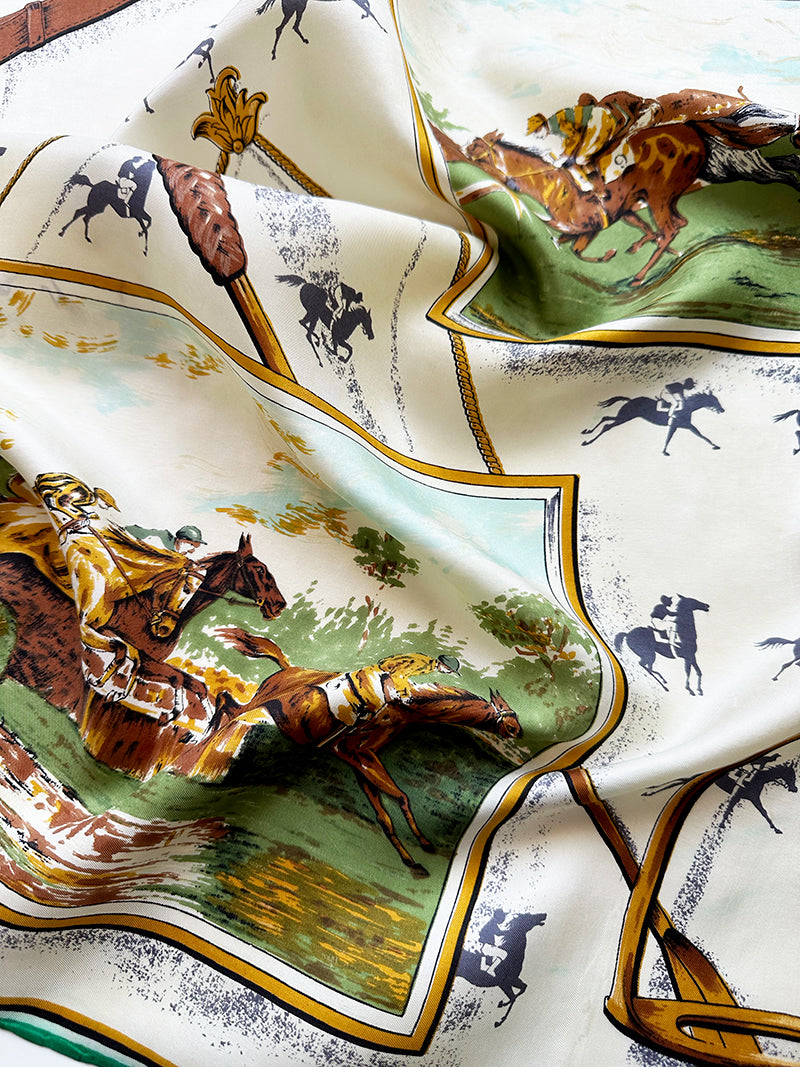 Zijden sjaal met jachttafereel