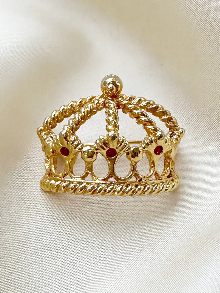 Gouden kroon broche