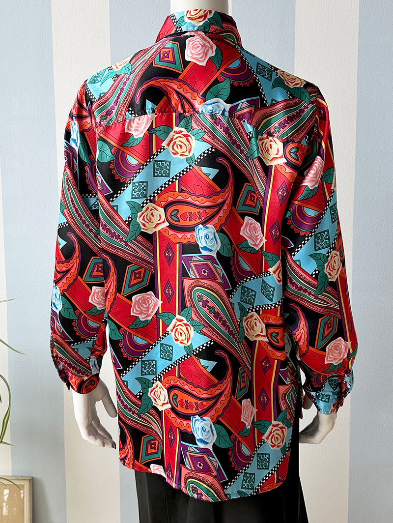 Satijnen print blouse