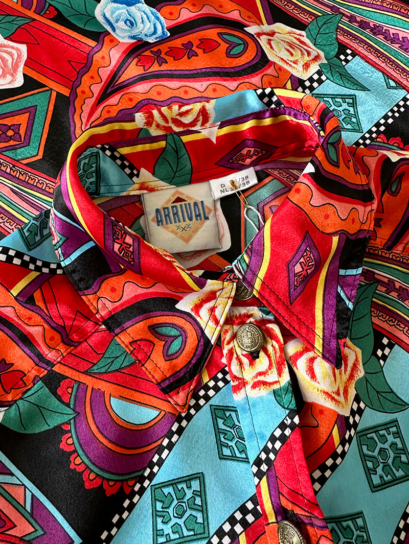 Satijnen print blouse