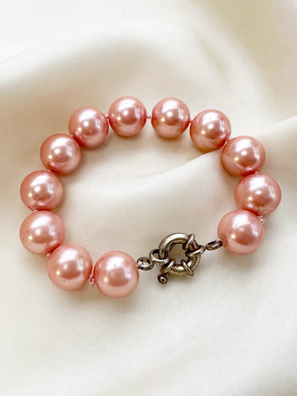 Roze chunky parelarmband