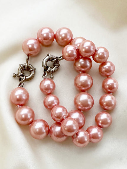 Roze chunky parelarmband
