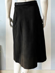 Zwarte leren rok met gouden detail