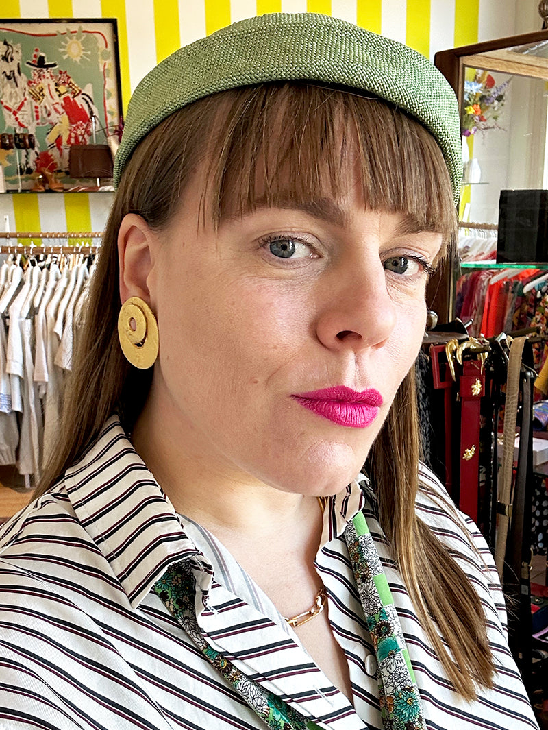 Vergulde designer clip oorbellen