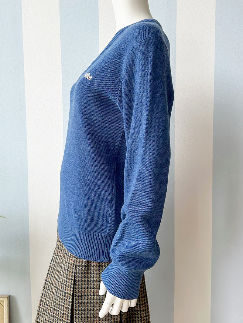 Blauwe wollen Lacoste trui