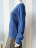 Blauwe wollen Lacoste trui