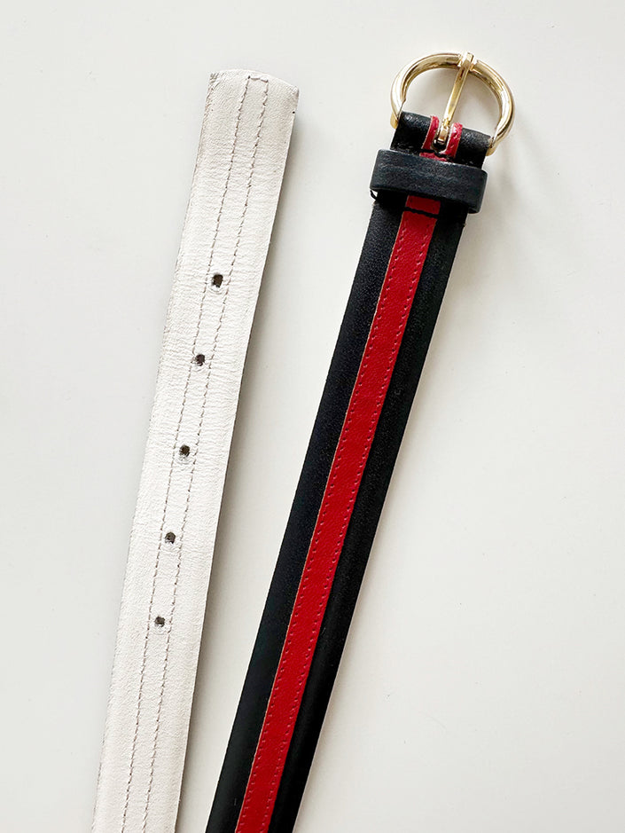 Zwart/rode designer ceintuur