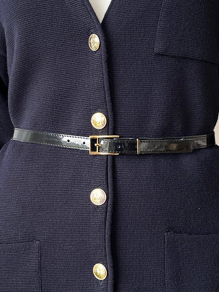 Smal zwart lak riempje