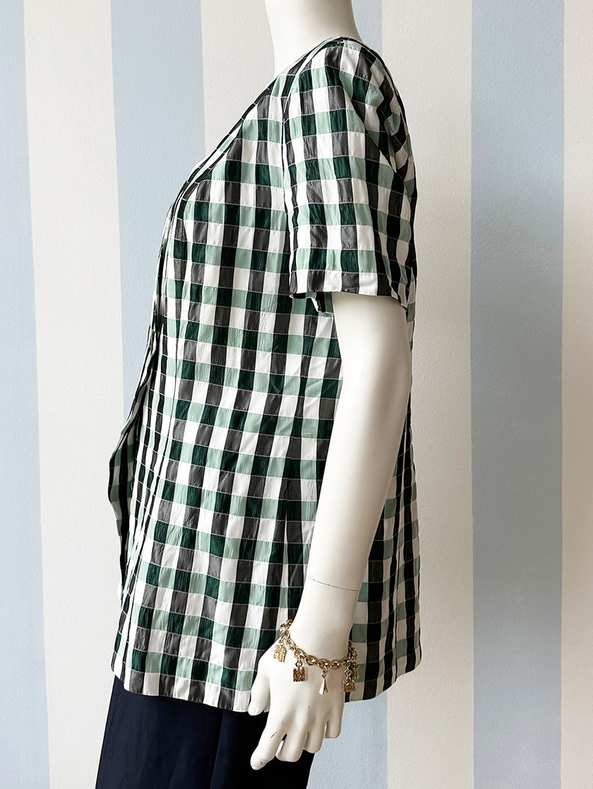 Ruiten blazer met korte mouwen