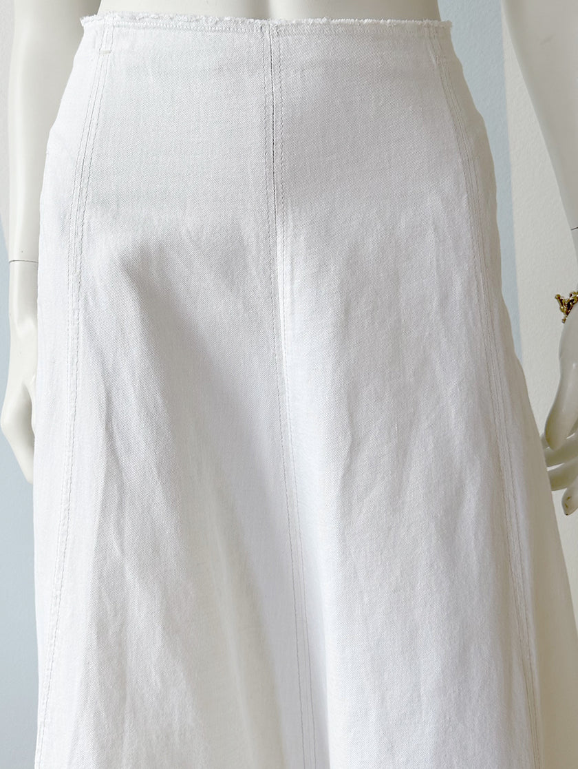 Witte linnen gerende rok