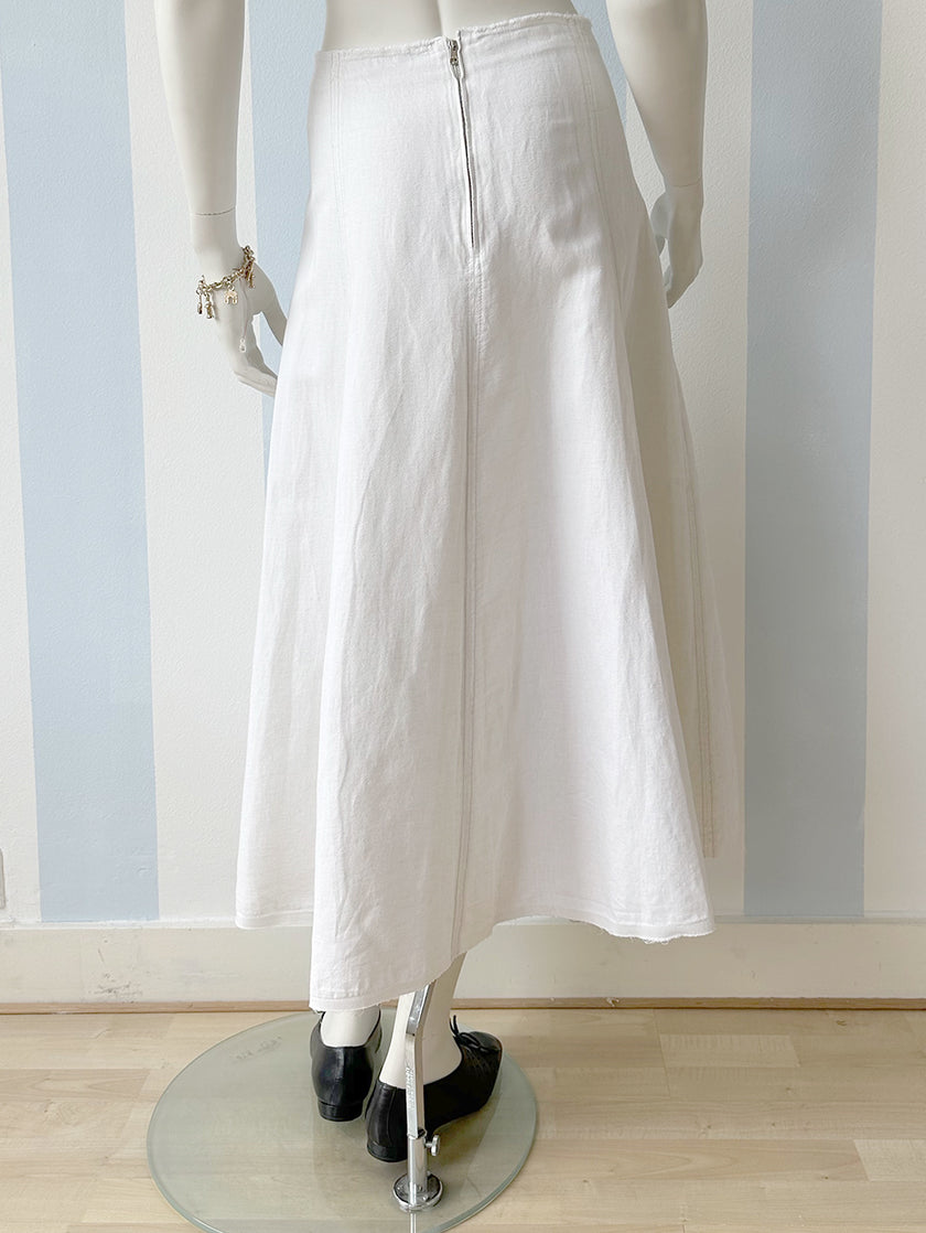 Witte linnen gerende rok