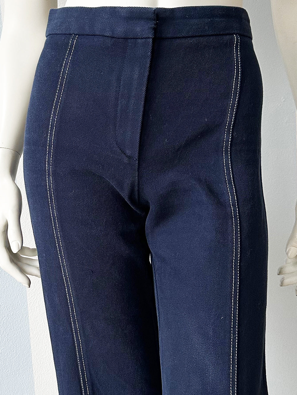 Blauwe katoenen 3/4-broek