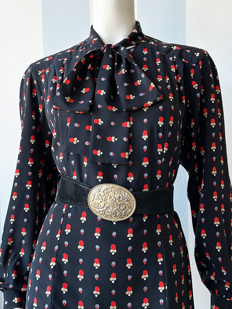 70s strikjurk avec dessin