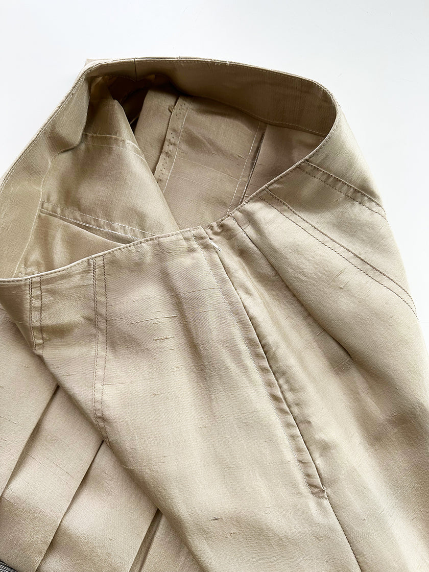 Ecru zijden plooirokje