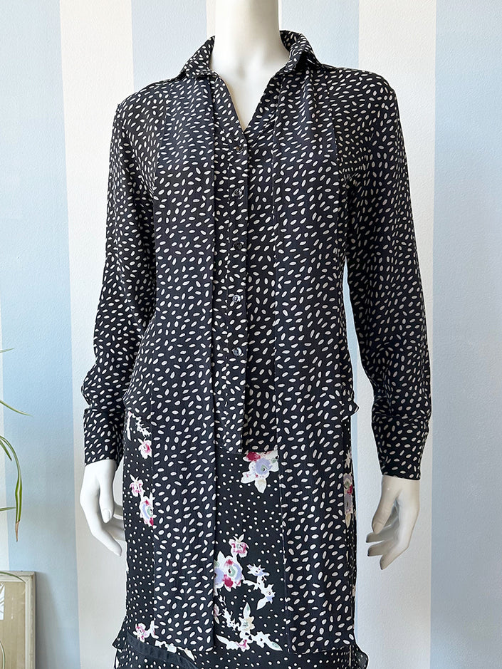 Zijden strikblouse