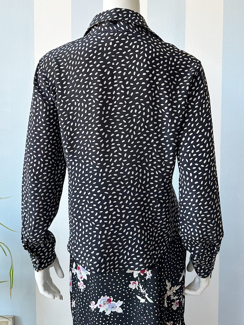Zijden strikblouse