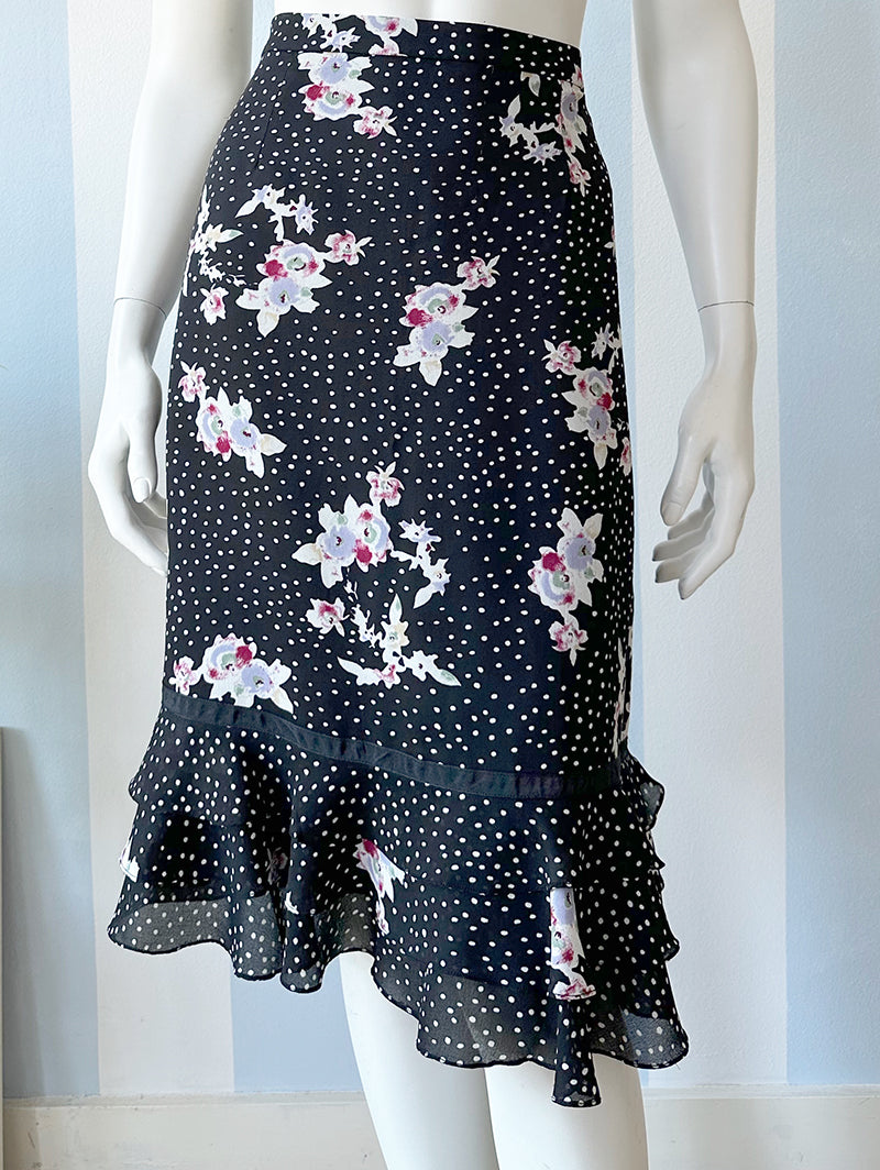 Rok met print en volants