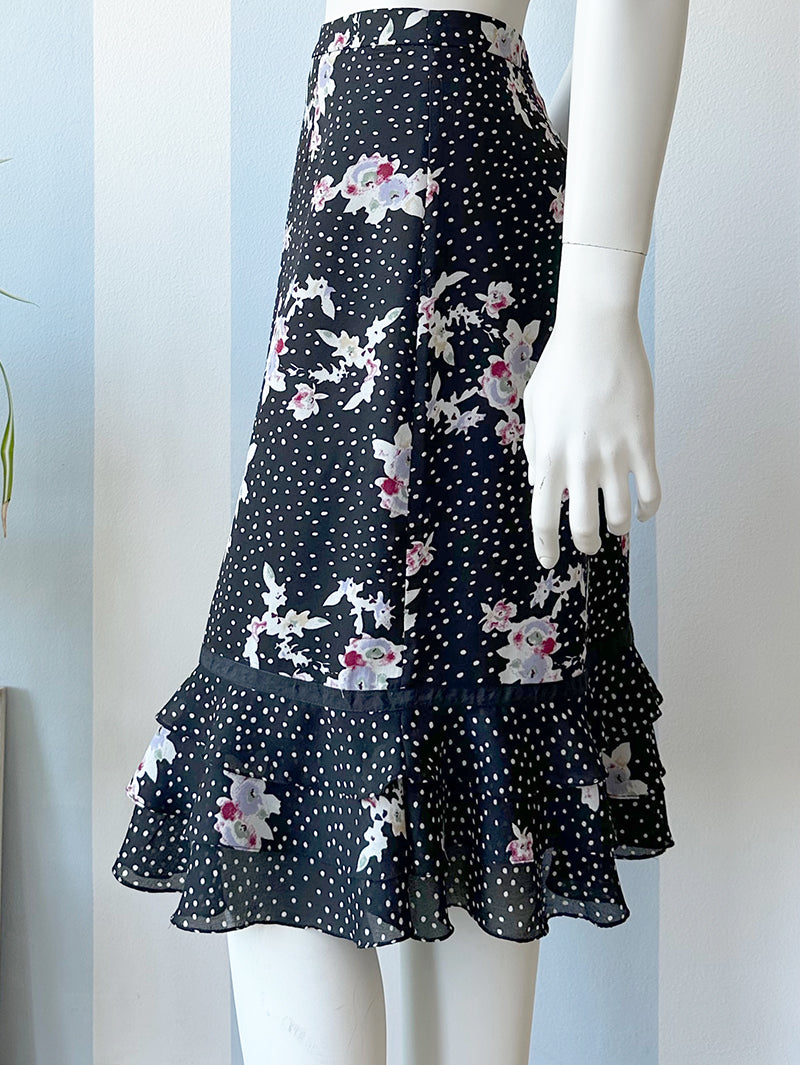 Rok met print en volants