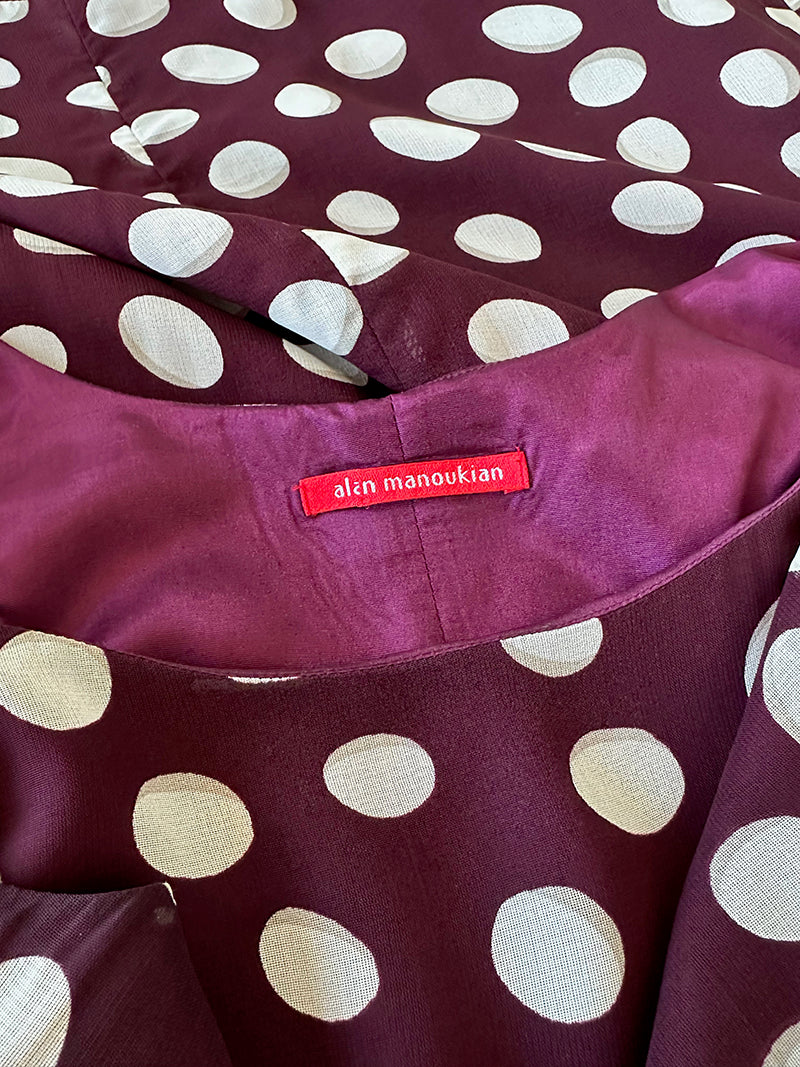 Bordeaux designer jurk met stippen