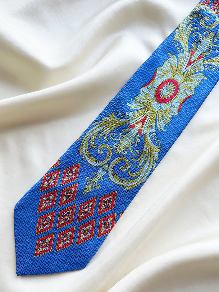 Vintage zijden print stropdas