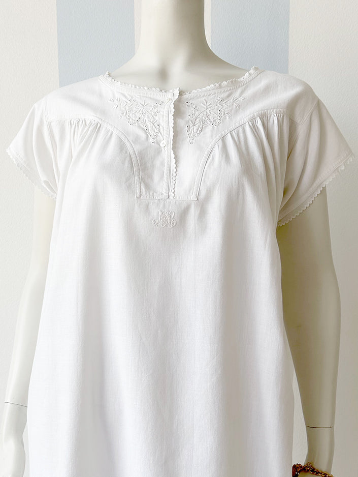 Wit brocante nachthemd