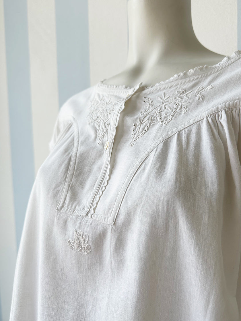 Wit brocante nachthemd