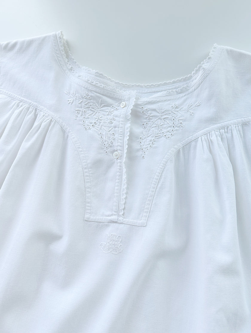 Wit brocante nachthemd