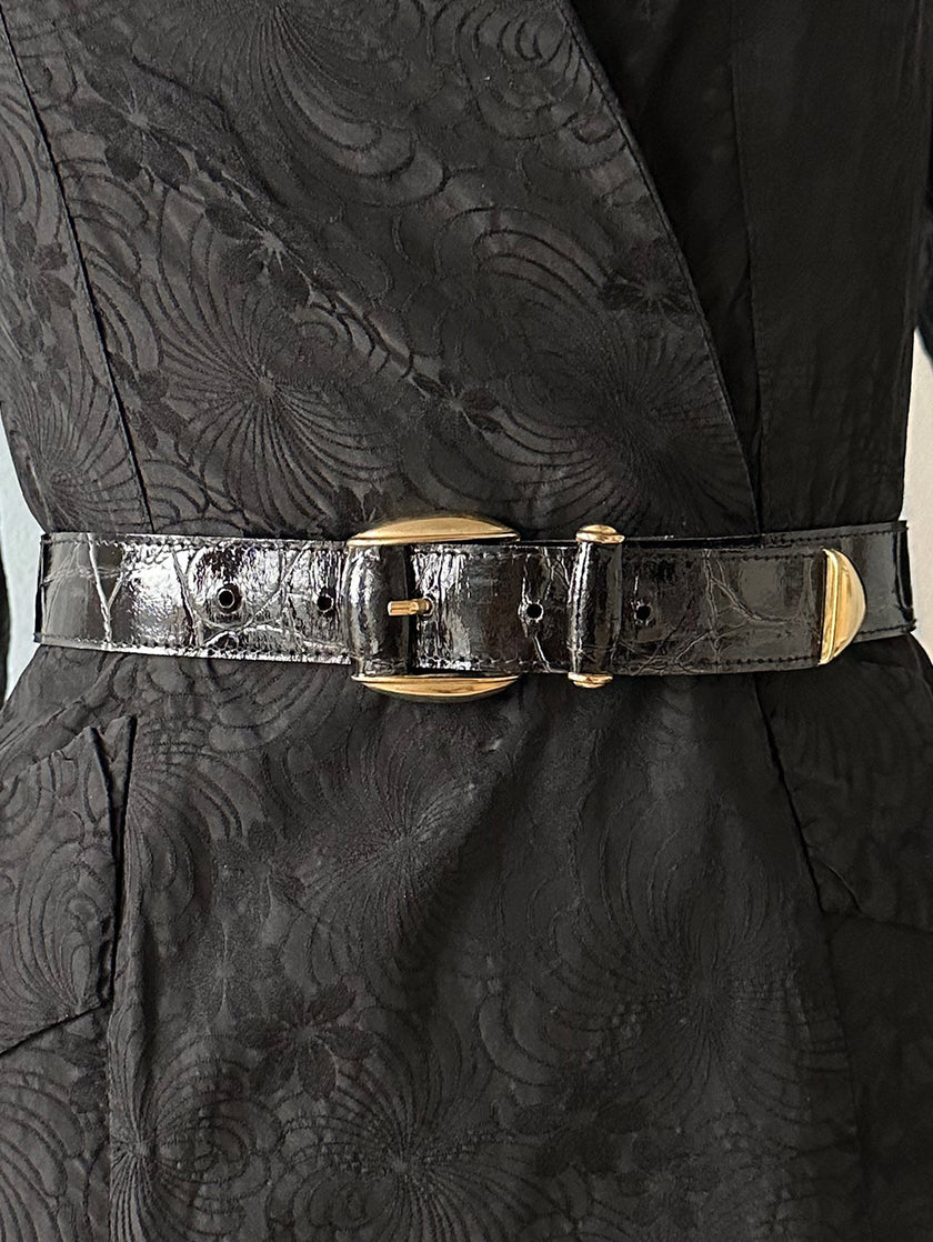 Zwarte kroko ceintuur