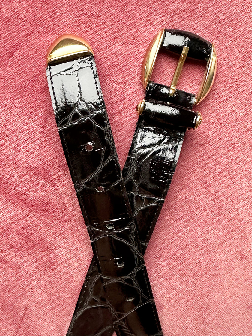 Zwarte kroko ceintuur