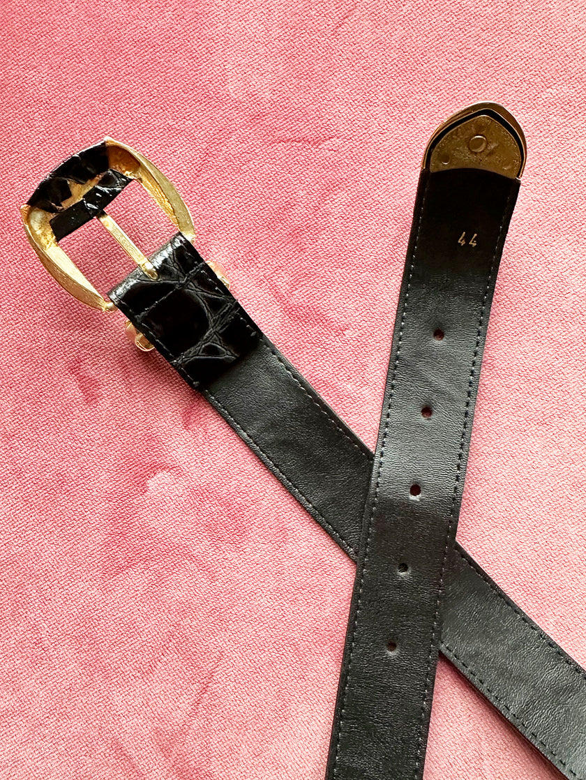 Zwarte kroko ceintuur