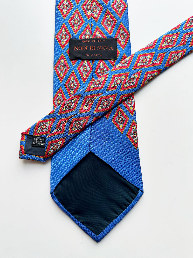 Vintage zijden print stropdas