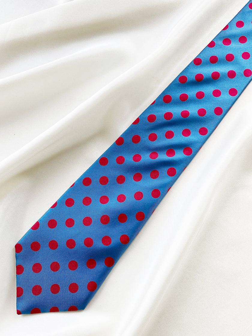 Zijden polkadot stropdas