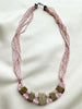 Roze collier met grote stenen