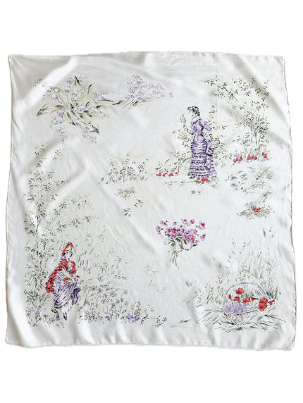 Zijden sjaal met victoriaanse dames