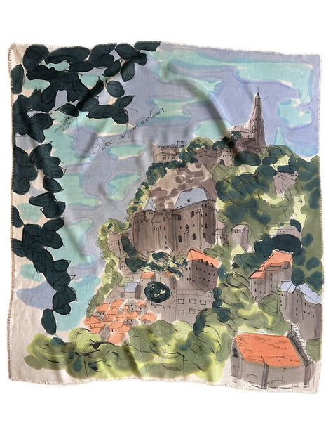 GERESERVEERD Zijden Rocamadour souvenir sjaal