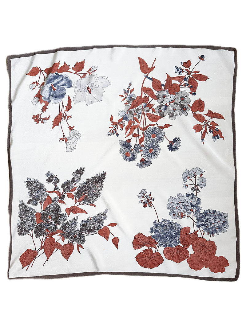70s floral zijden sjaal