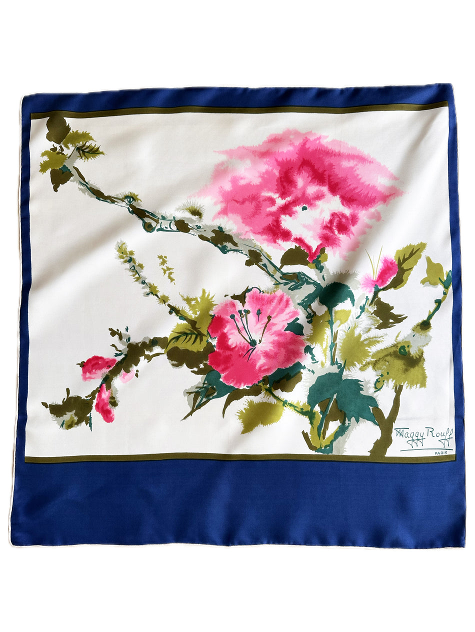 Zijden floral designer sjaal