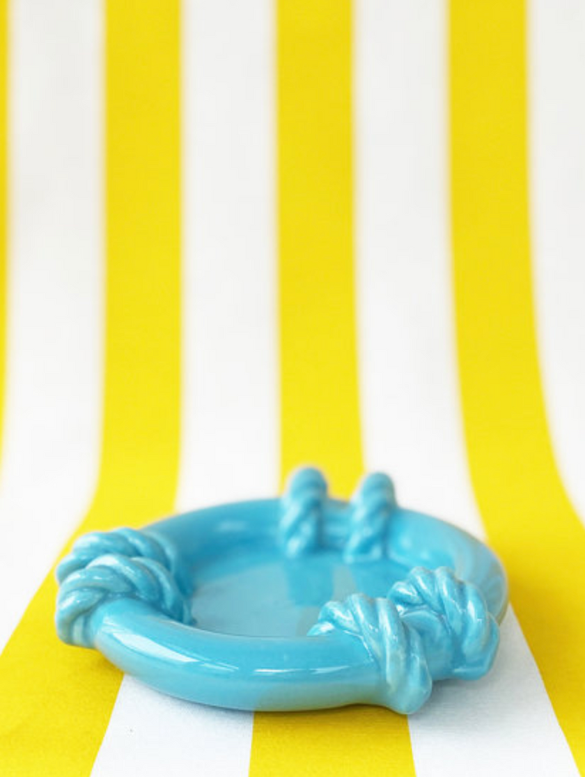 Turquoise asbak uit Vallauris