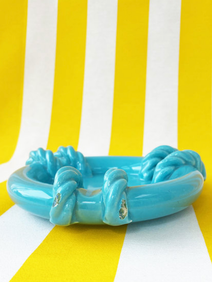 Turquoise asbak uit Vallauris