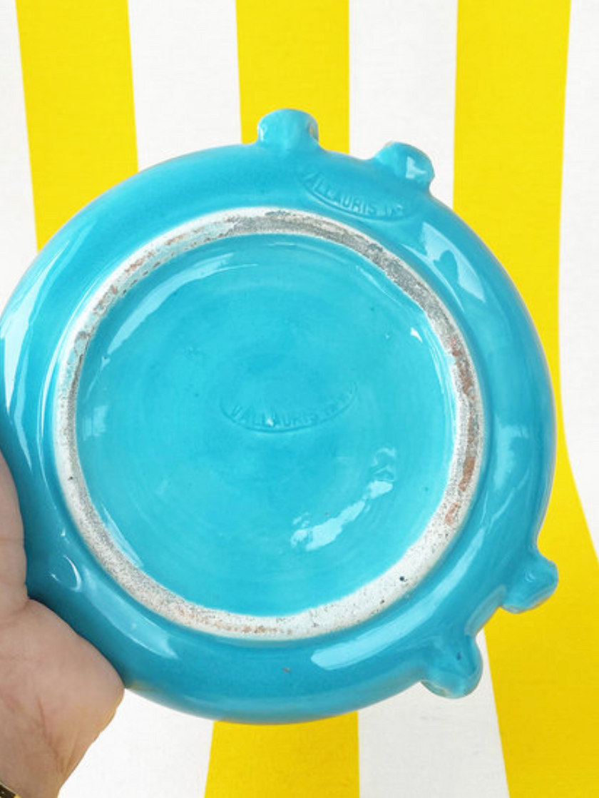 Turquoise asbak uit Vallauris