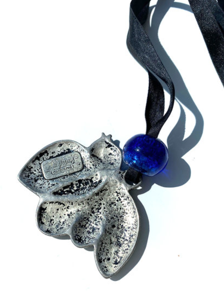 Verzilverde vogel ketting