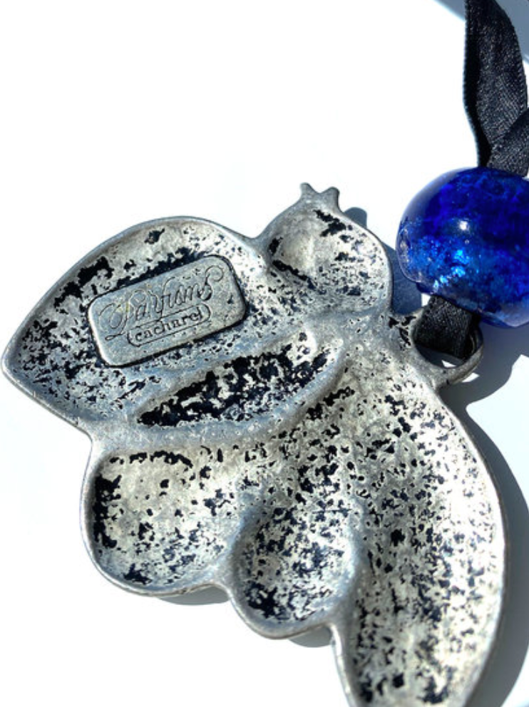 Verzilverde vogel ketting