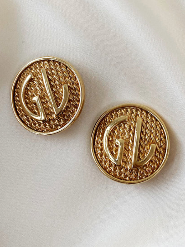 Vergulde clip oorbellen