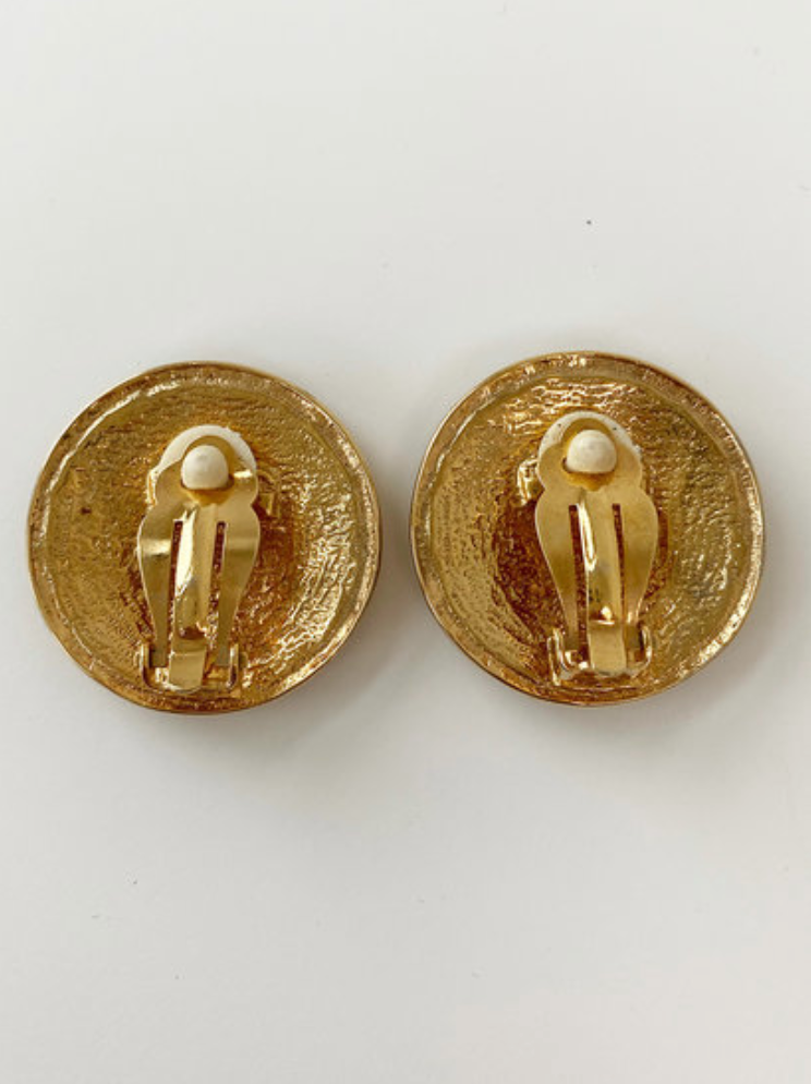 Vergulde clip oorbellen