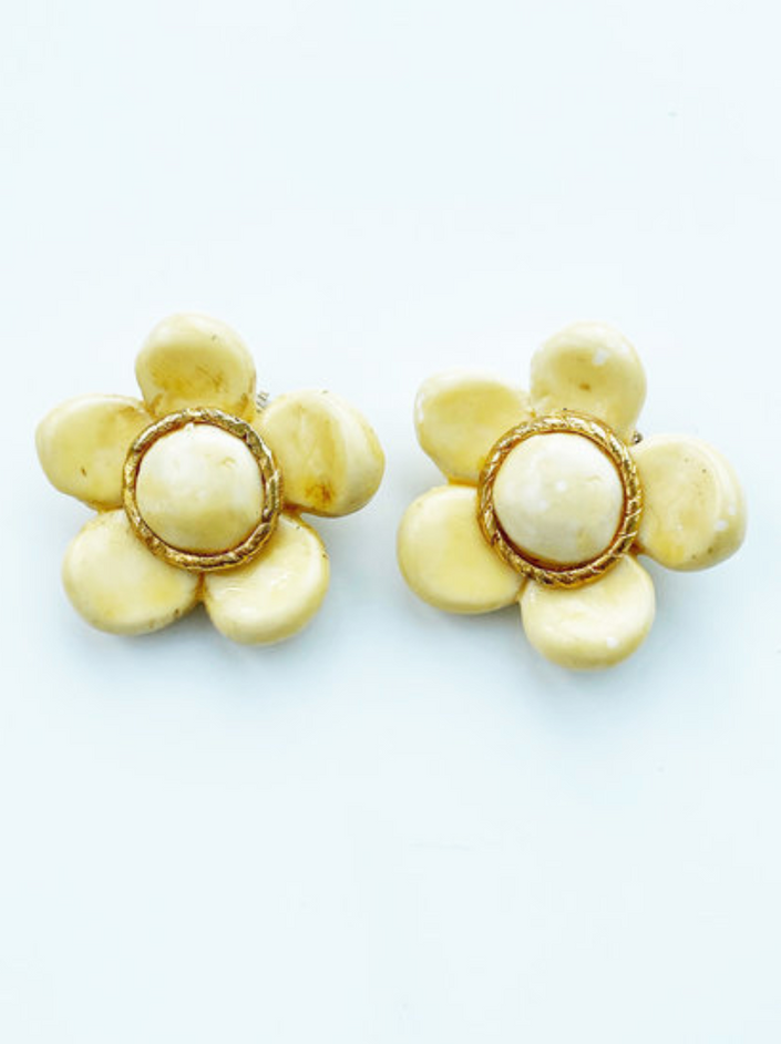 Bloem clip oorbellen